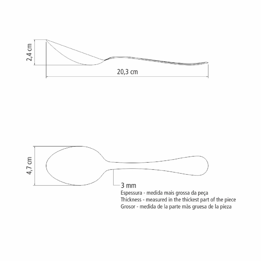 CUCHARA TRAMONTINA 63928/010 CLASSIC 12PZS