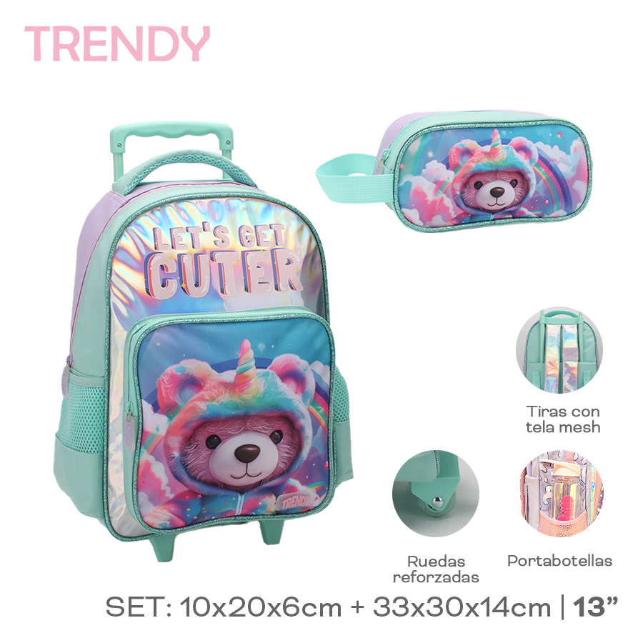 SET MOCHILA+CARTUCHERA TRENDY 28089 OSO