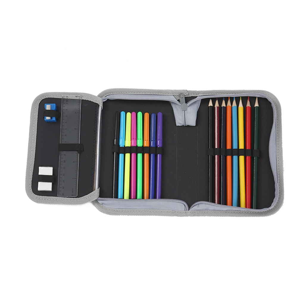 CARTUCHERA CON ÚTILES TRENDY 52586 FÚTBOL AZUL