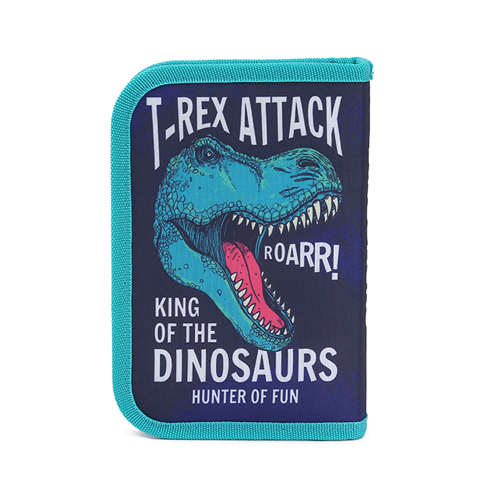 CARTUCHERA CON ÚTILES TRENDY 52587 DINOSAURIO AQUA