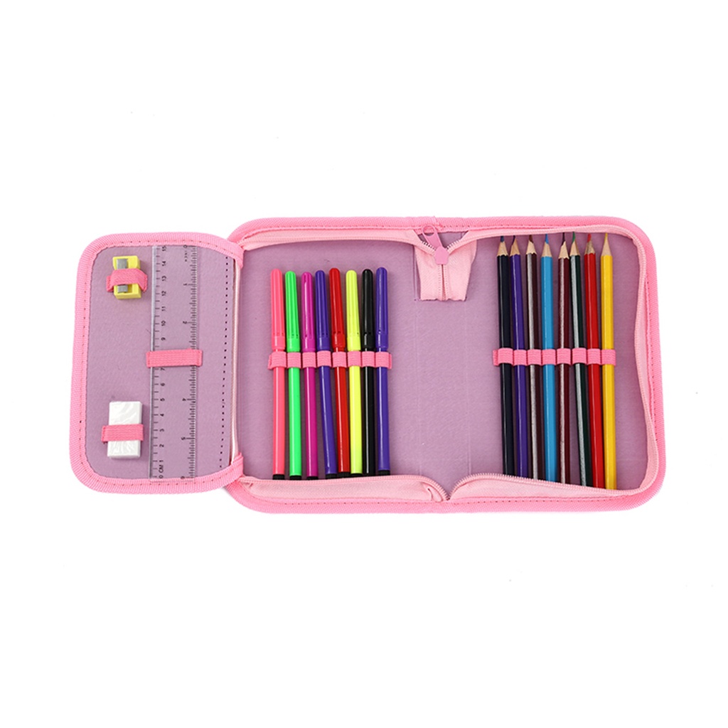 CARTUCHERA CON ÚTILES TRENDY 52589 DULCES ROSA