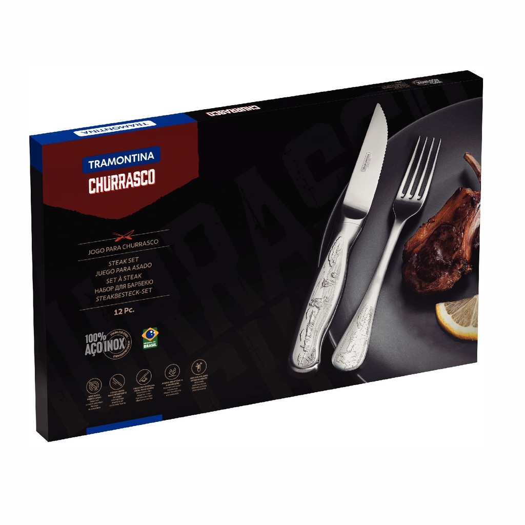 JUEGO DE CUBIERTOS TRAMONTINA 66928/637 CLASSIC JUMBO GABADO 12PZS