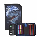 CARTUCHERA CON ÚTILES TRENDY 52587 DINOSAURIO NEGRO