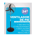 VENTILADOR INDELPLAS IVP-24S PIE 24"