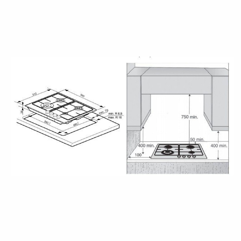 ANAFE WHIRLPOOL GMA6422X GAS NATURAL