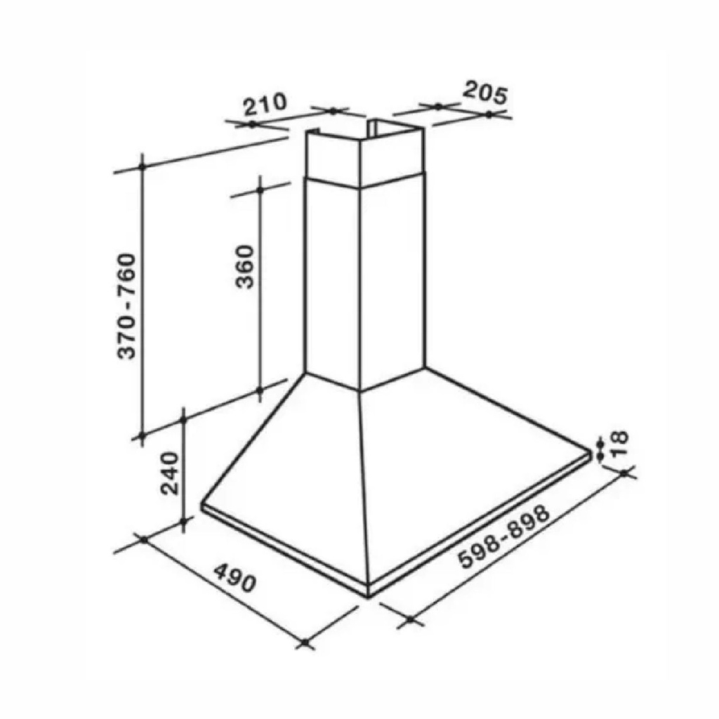 CAMPANA WHIRLPOOL WAI92AR 90CM