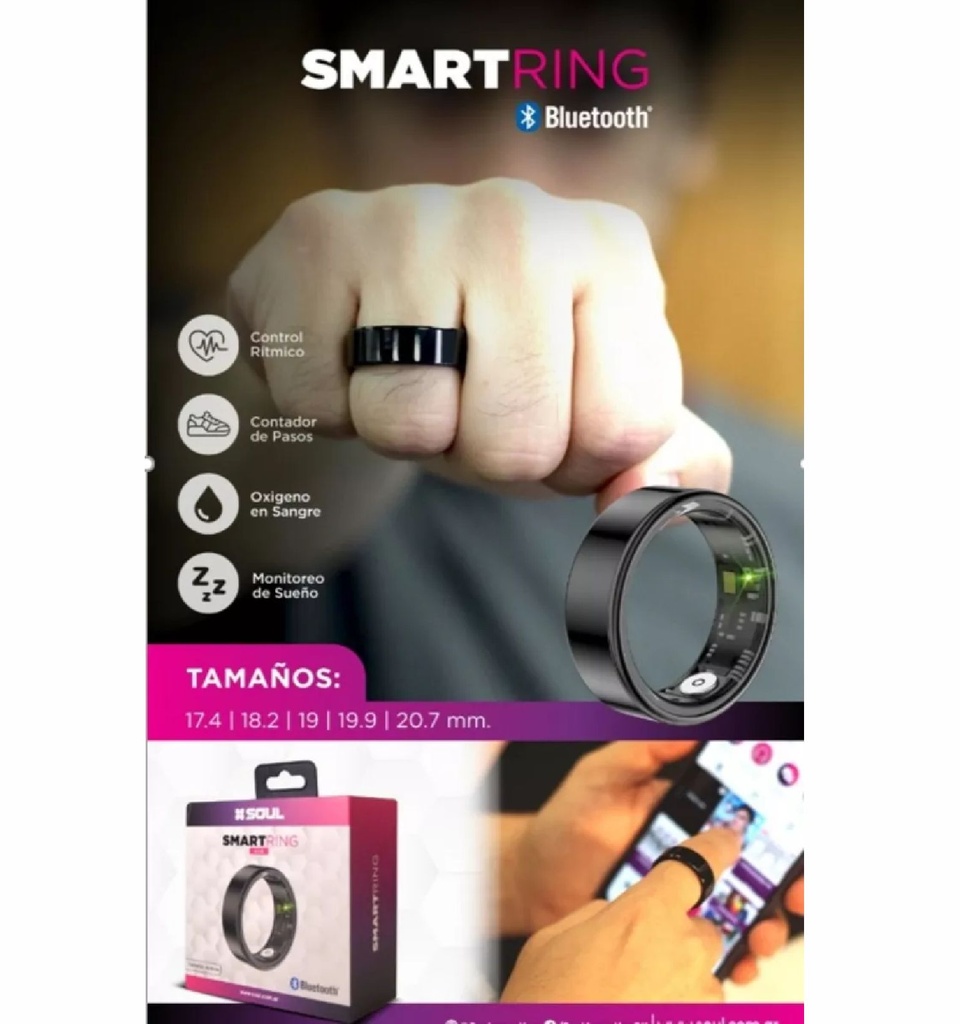 SMART RING SOUL SMW-R11 20.7mm NEGRO