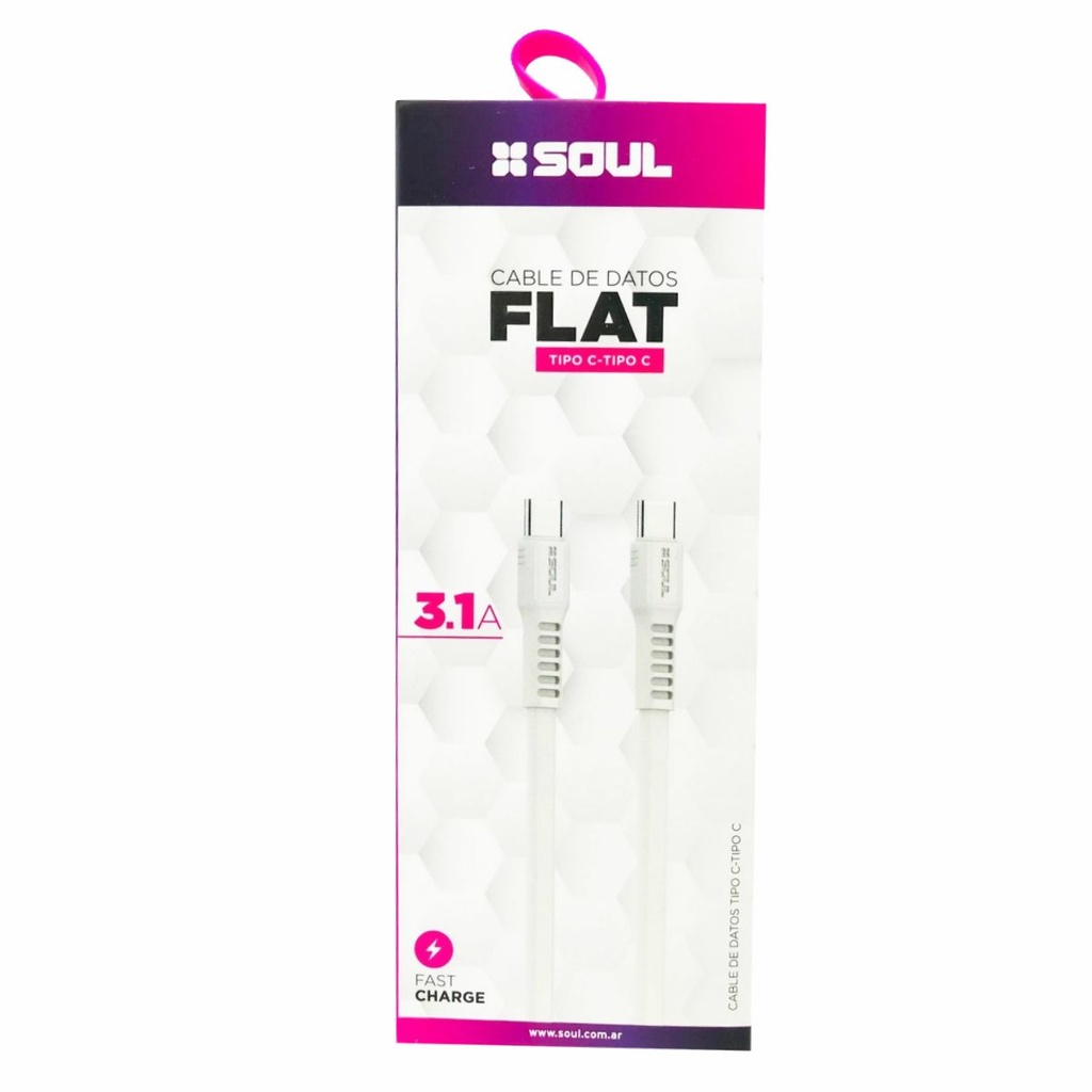 CABLE DE DATOS SOUL FLAT USB-TIPO C 1.2M