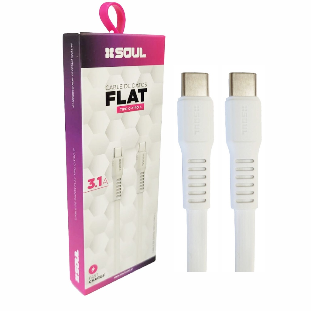 CABLE DE DATOS SOUL FLAT USB-FCCBL TIPO C-TIPO C 1.2M