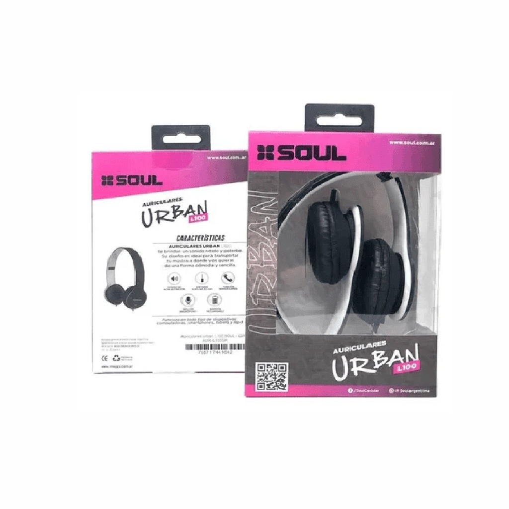 AURICULAR SOUL L100 NEGRO/BLANCO