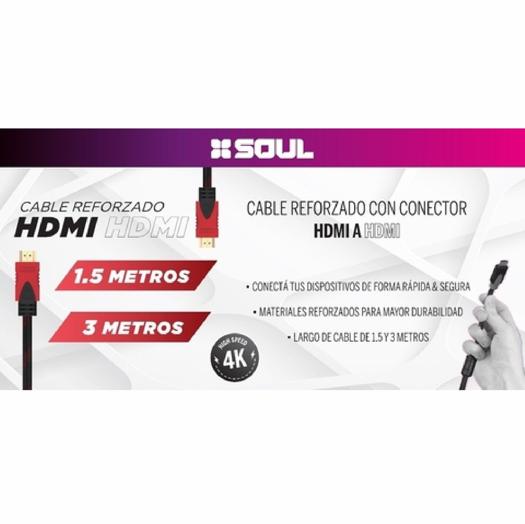 CABLE SOUL HDMI-N01 HDMI 1.5M REFORZADO