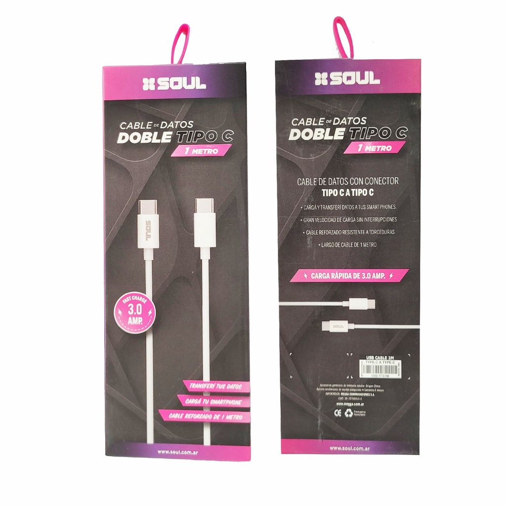 CABLE DE DATOS SOUL USB-TTC1M TC-TC