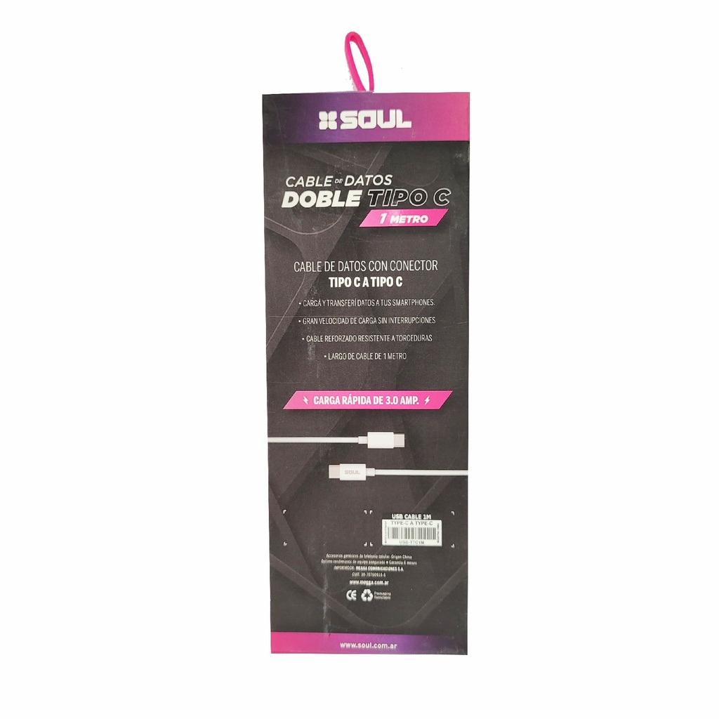 CABLE DE DATOS SOUL USB-TTC1M TC-TC