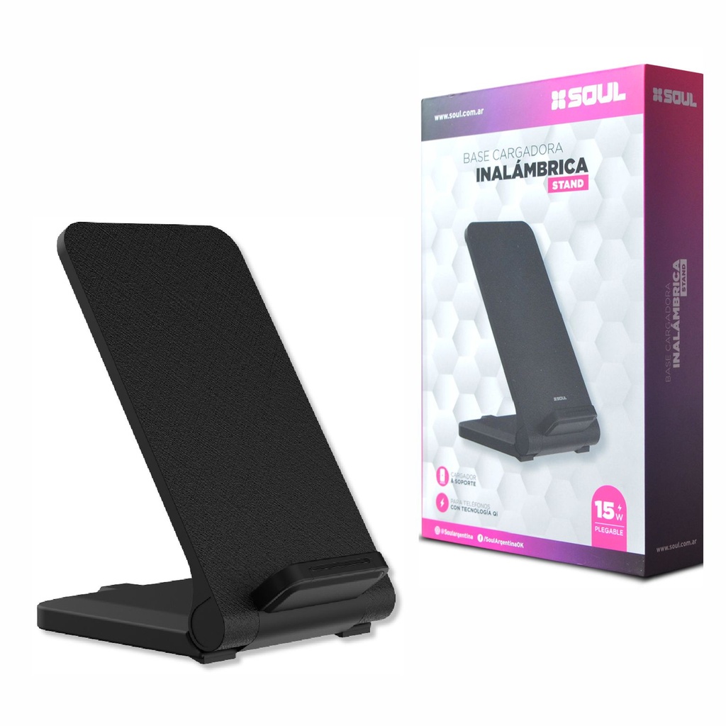 CARGADOR INALAMBRICO SOUL BCI-S100NE STAND 15w