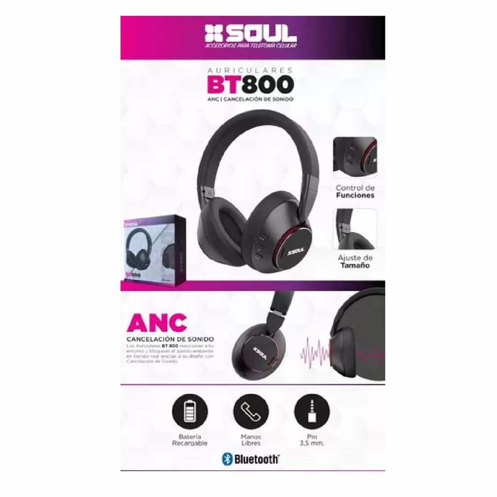 AURICULAR SOUL AUR-BT800NE NEGRO