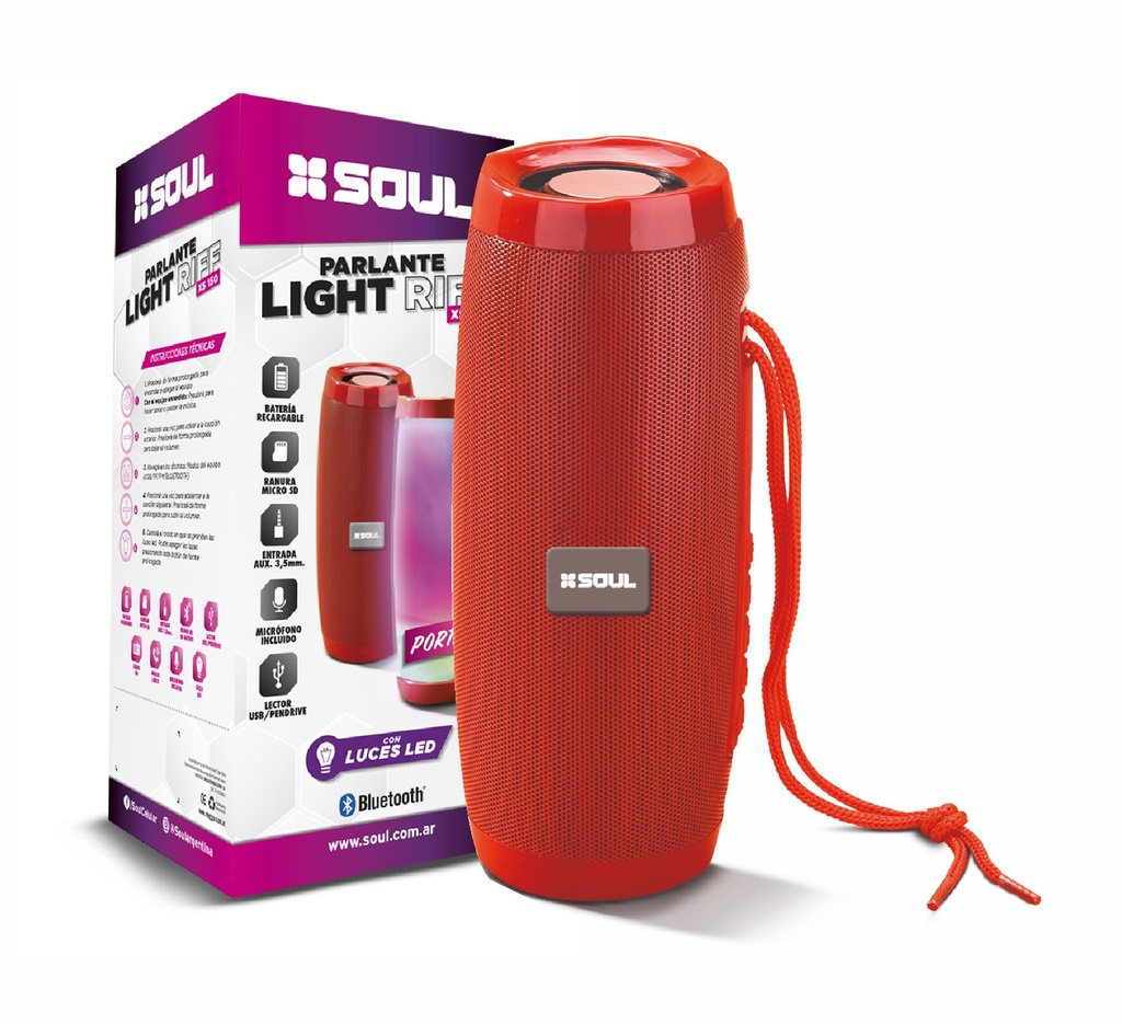PARLANTE SOUL XS 150 ROJO