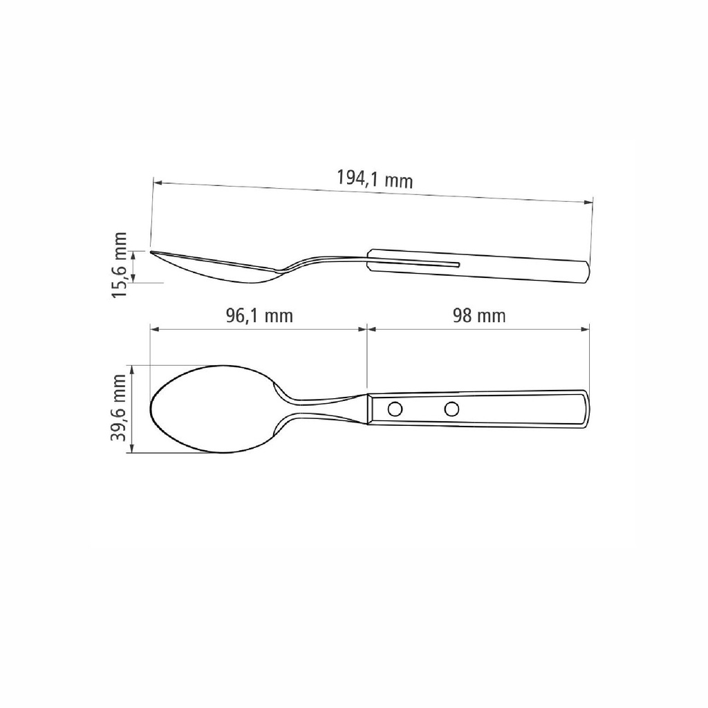 CUCHARA DE MESA TRAMONTINA 21103/490 POLYWOOD 60PZ