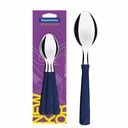CUCHARA DE MESA TRAMONTINA 23163/310 NEW KOLOR 3PZS AZUL