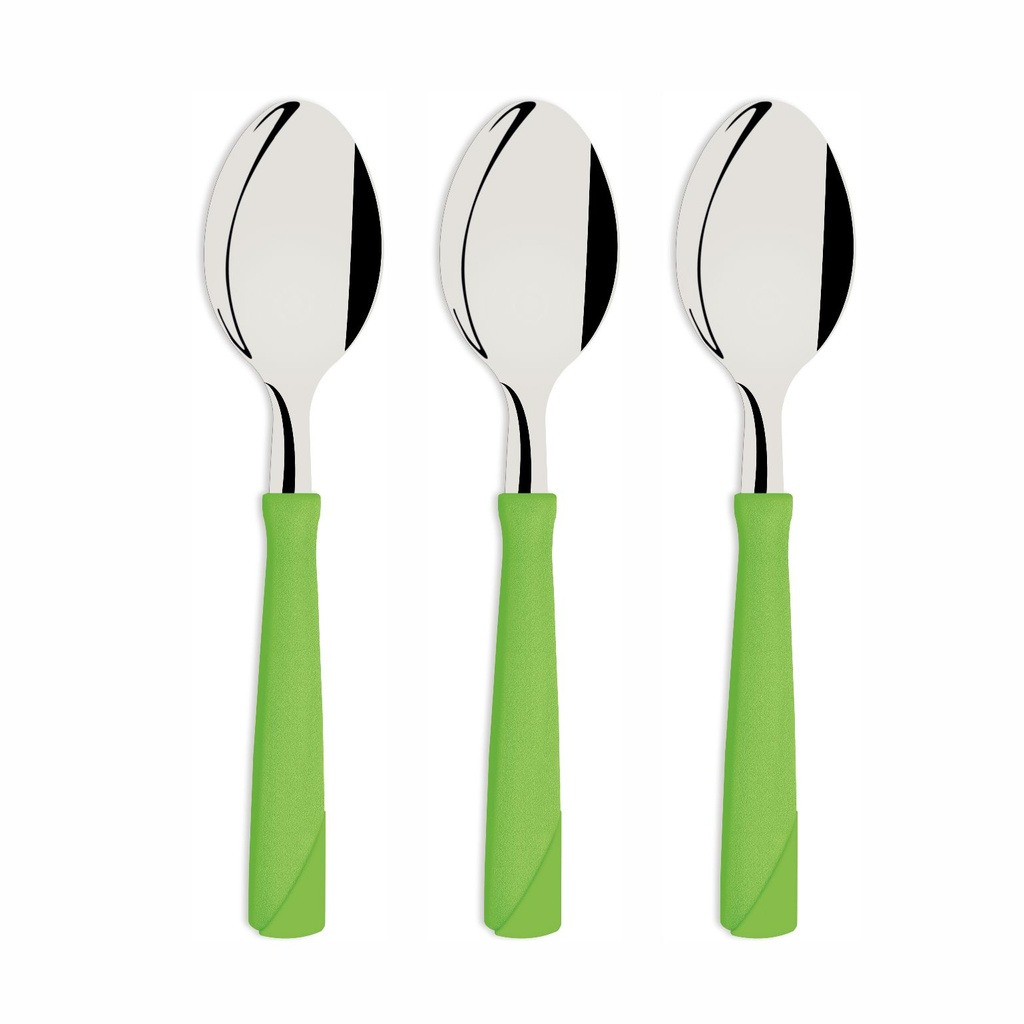 CUCHARA DE MESA TRAMONTINA 23163/320 NEW KOLOR 3PZS VERDE