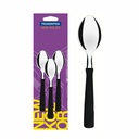 CUCHARA DE TE TRAMONTINA 23167/300 NEW KOLOR 3PZS NEGRO