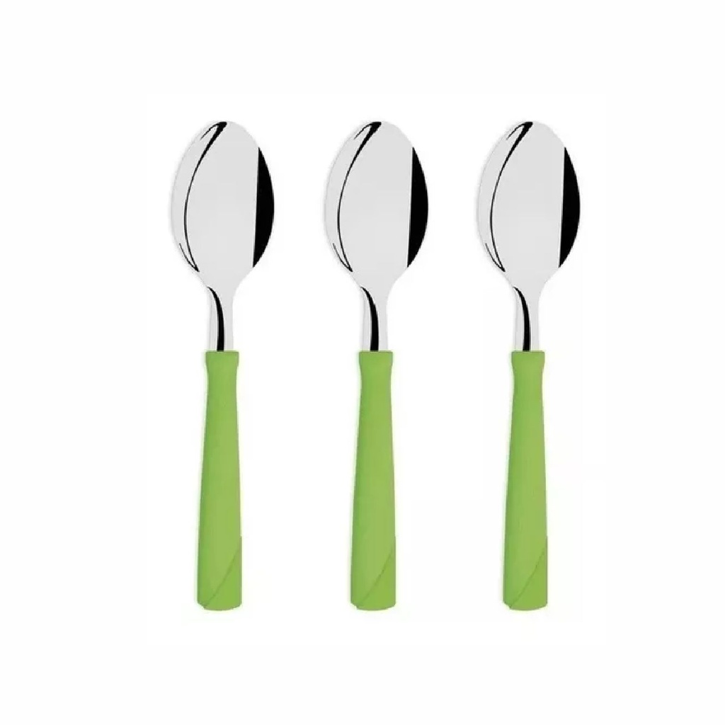 CUCHARA DE TE TRAMONTINA 23167/320 NEW KOLOR 3PZS VERDE