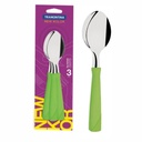 CUCHARA DE TE TRAMONTINA 23167/320 NEW KOLOR 3PZS VERDE