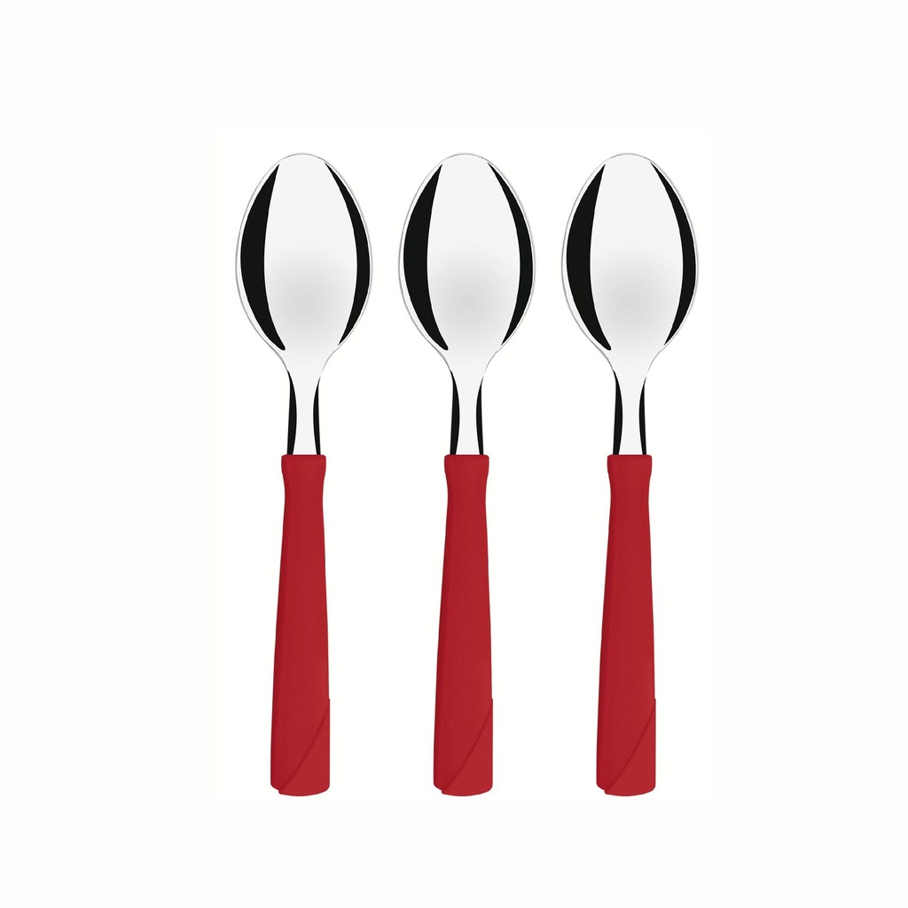 CUCHARA DE TE TRAMONTINA 23167/370 NEW KOLOR 3PZS ROJO