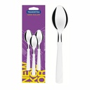 CUCHARA DE TE TRAMONTINA 23167/380 NEW KOLOR 3PZS BLANCO