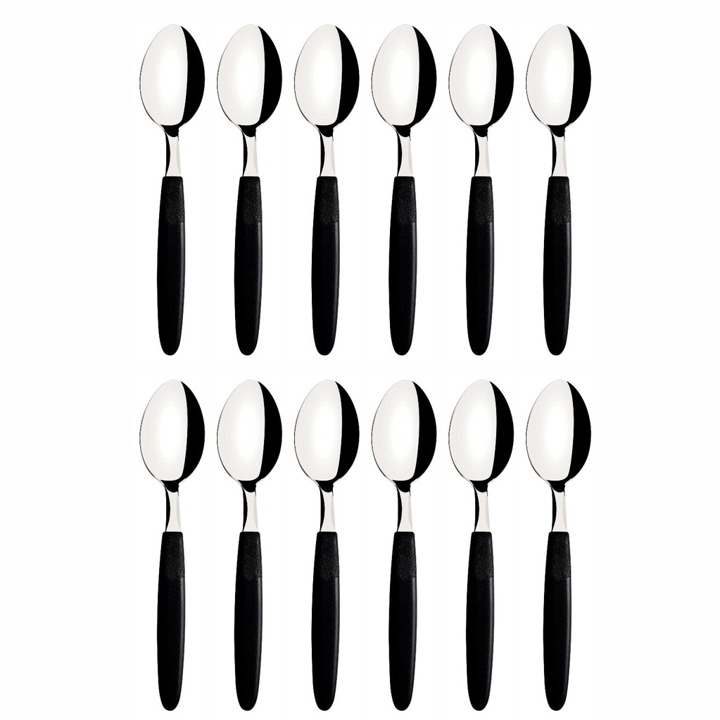 CUCHARA DE TE TRAMONTINA 23367/900 IPANEMA 12PZS NEGRO