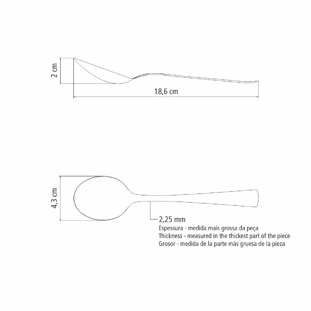 CUCHARA DE POSTRE TRAMONTINA 63934/040 BERLIN 12PZS
