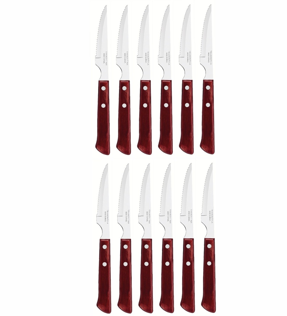 CUCHILLO TRAMONTINA 21109/074 POLYWOOD 12PZS ROJO