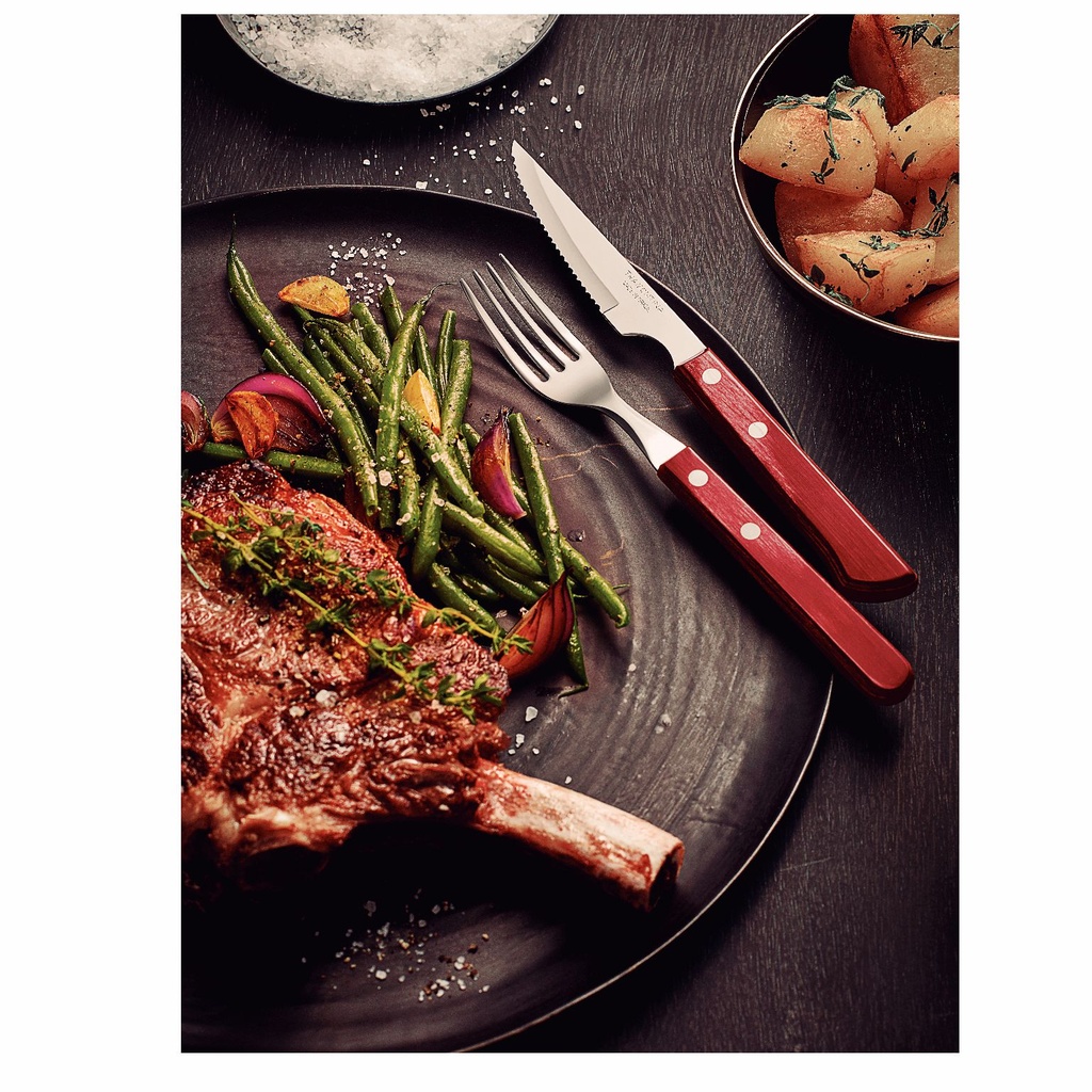 CUCHILLO TRAMONTINA 21109/074 POLYWOOD 12PZS ROJO