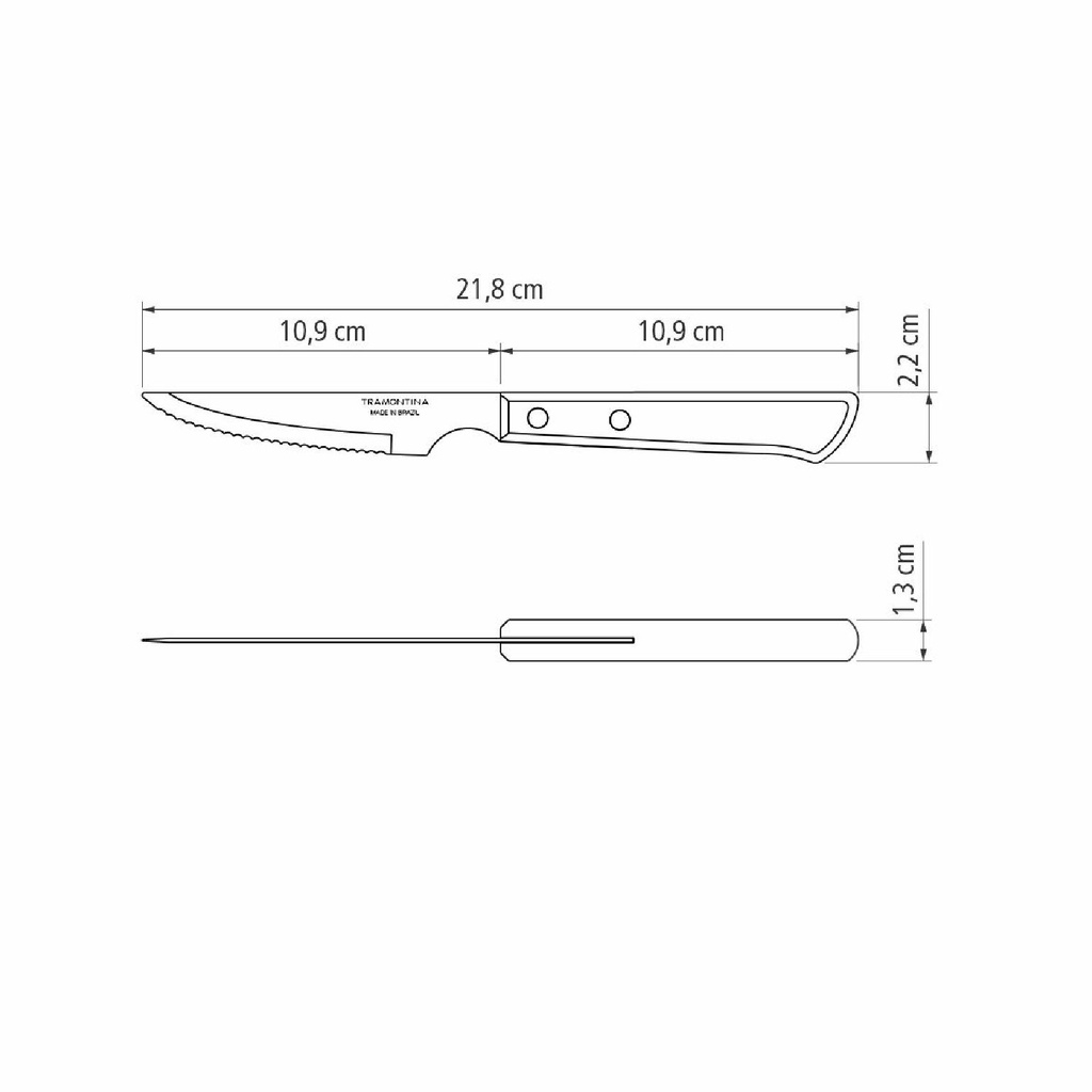 CUCHILLO PARA ASADO TRAMONTINA 21109/094 POLYWOOD 12PZS