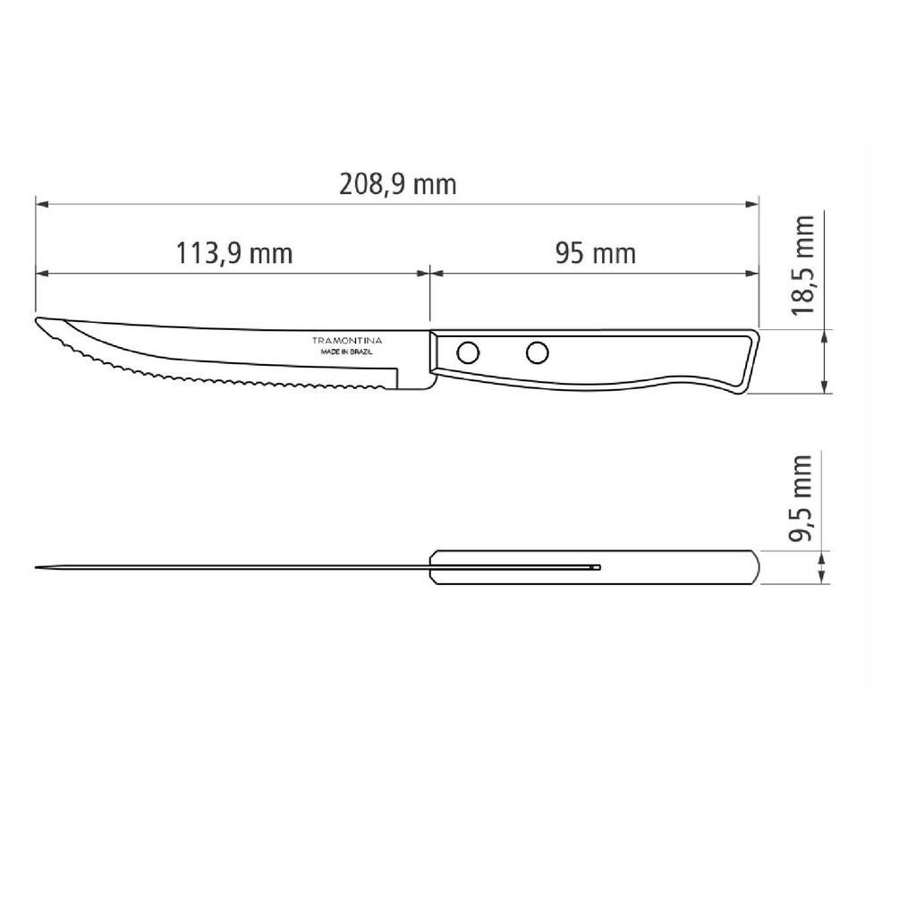 CUCHILLO DE MESA TRAMONTINA 22200/905 TRADICIONAL 12PZS