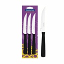 CUCHILLO DE MESA TRAMONTINA 23160/304 NEW KOLOR 3PZS NEGRO