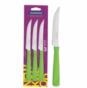 CUCHILLO DE MESA TRAMONTINA 23160/324 NEW KOLOR 3PZS VERDE