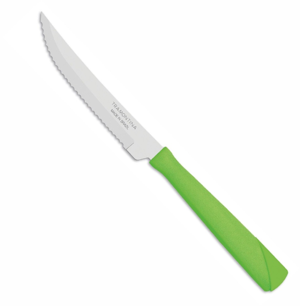 CUCHILLO DE MESA TRAMONTINA 23160/324 NEW KOLOR 3PZS VERDE
