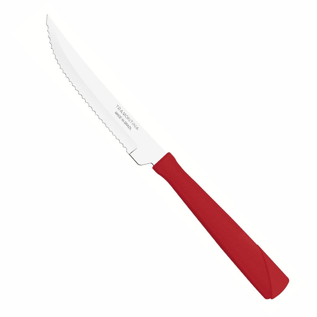 CUCHILLO DE MESA TRAMONTINA 23160/374 NEW KOLOR 3PZS ROJO
