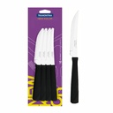 CUCHILLO DE MESA TRAMONTINA 23160/904 NEW KOLOR 12PZS NEGRO