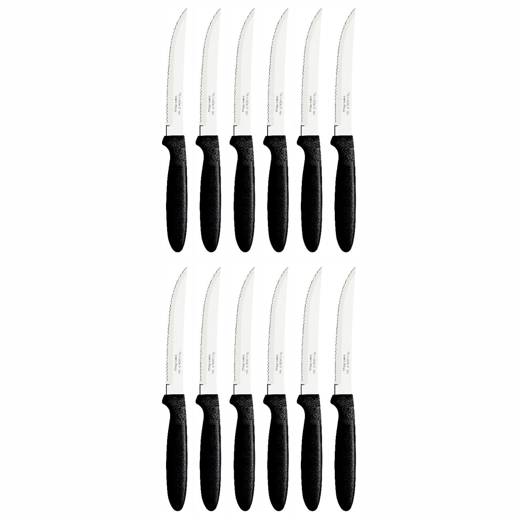 CUCHILLO DE MESA TRAMONTINA 23360/905 IPANEMA 12PZS NEGRO