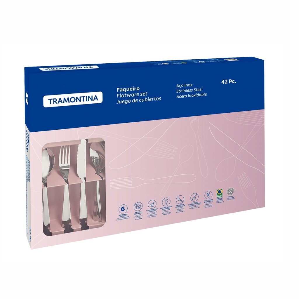 JUEGO DE CUBIERTOS TRAMONTINA 66906/774 42PZS LAGUNA