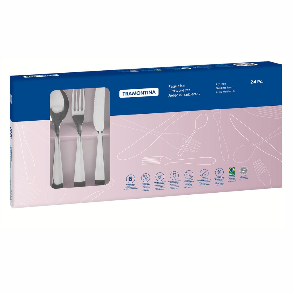 JUEGO DE CUBIERTOS TRAMONTINA 66906/840 24PZS LAGUNA