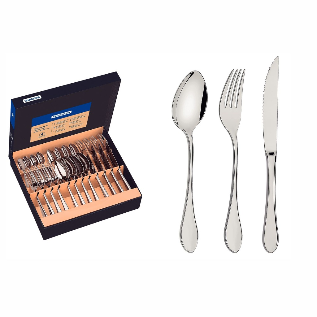 JUEGO DE CUBIERTOS TRAMONTINA 66932/124 ITALY 24PZS