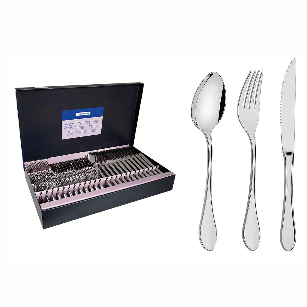 JUEGO DE CUBIERTOS TRAMONTINA 66932/157 ITALY 72PZS