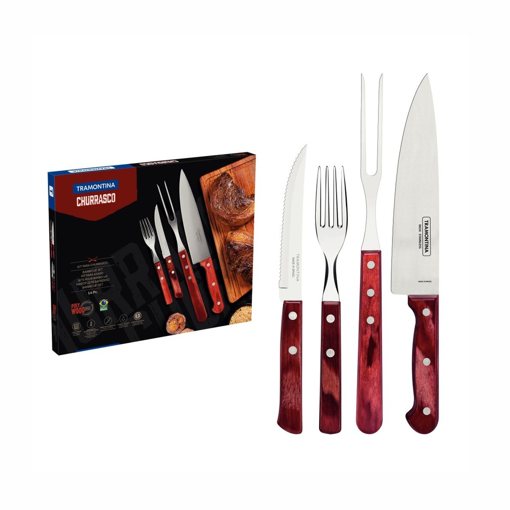 JUEGO DE CUBIERTOS TRAMONTINA 21199/789 POLYWOOD 14PZS