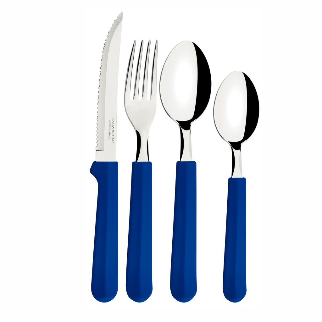 JUEGO DE CUBIERTOS TRAMONTINA 23299/183 TULUM AZUL 25PZS