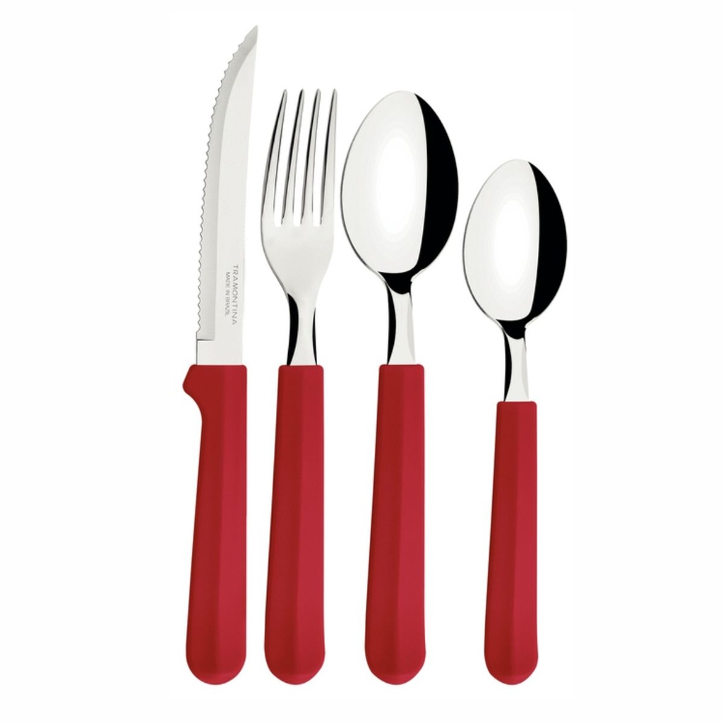 JUEGO DE CUBIERTOS TRAMONTINA 23299/783 TULUM ROJO 25PZS