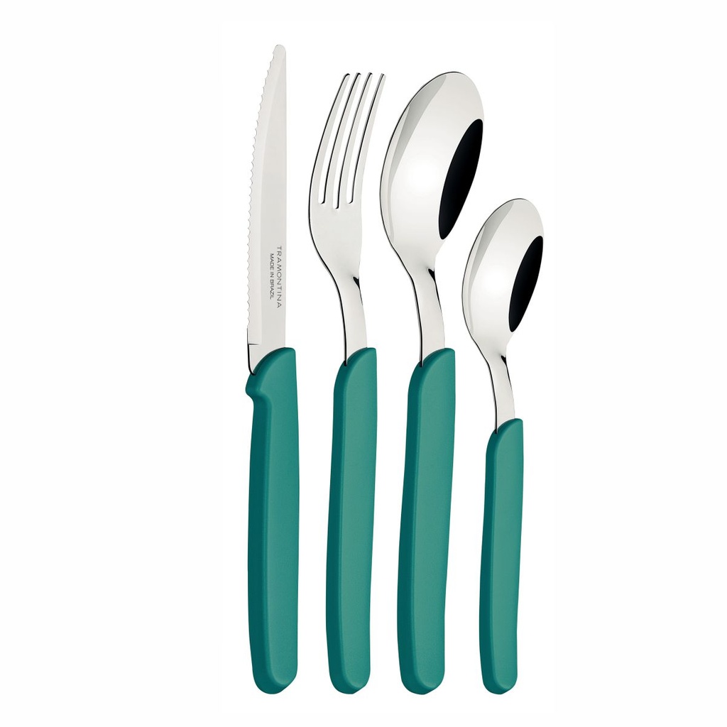 JUEGO DE CUBIERTOS TRAMONTINA 23499/081 CARMEL TURQUESA 20PZS