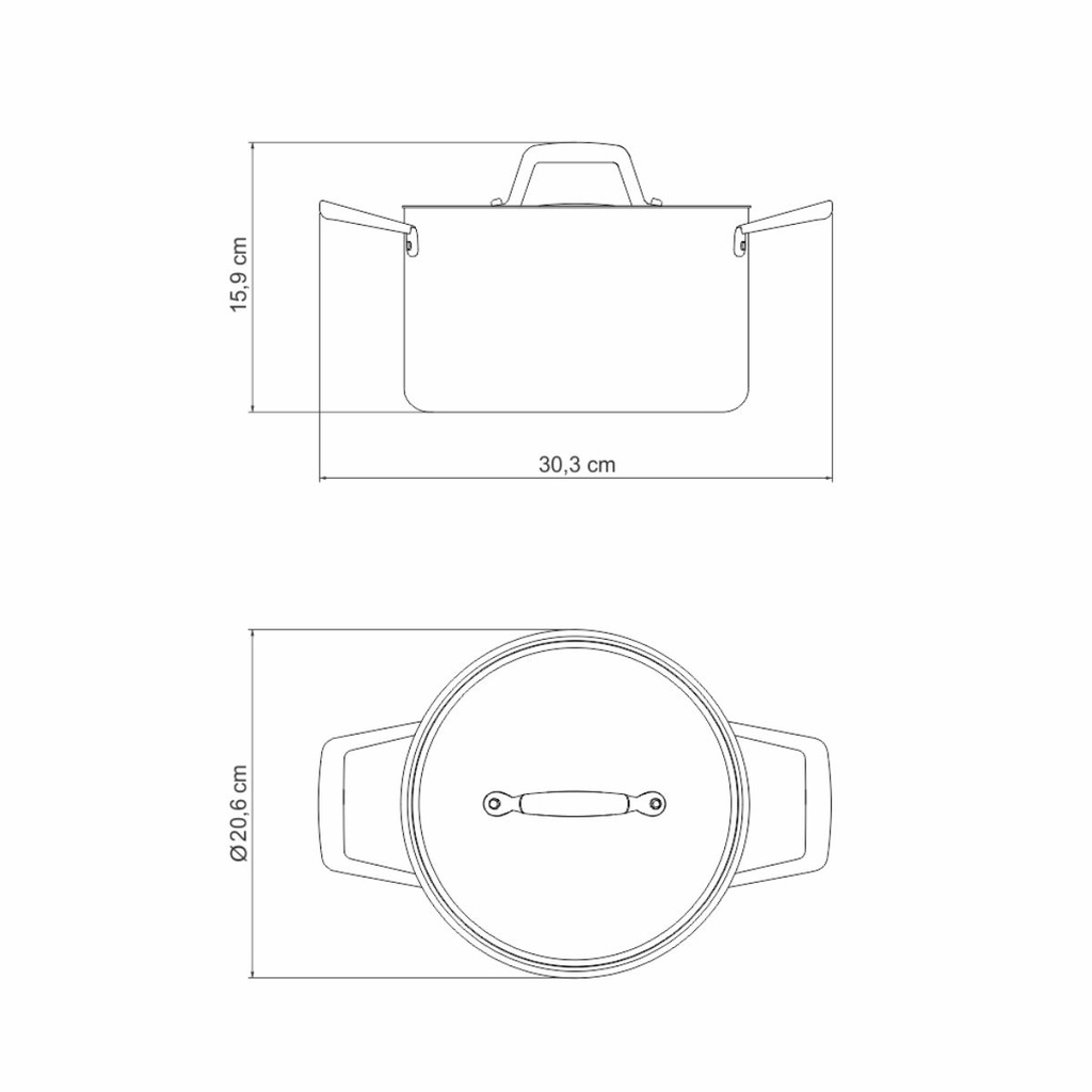 OLLA TRAMONTINA 62944/203 TRIX COBRE 20CM