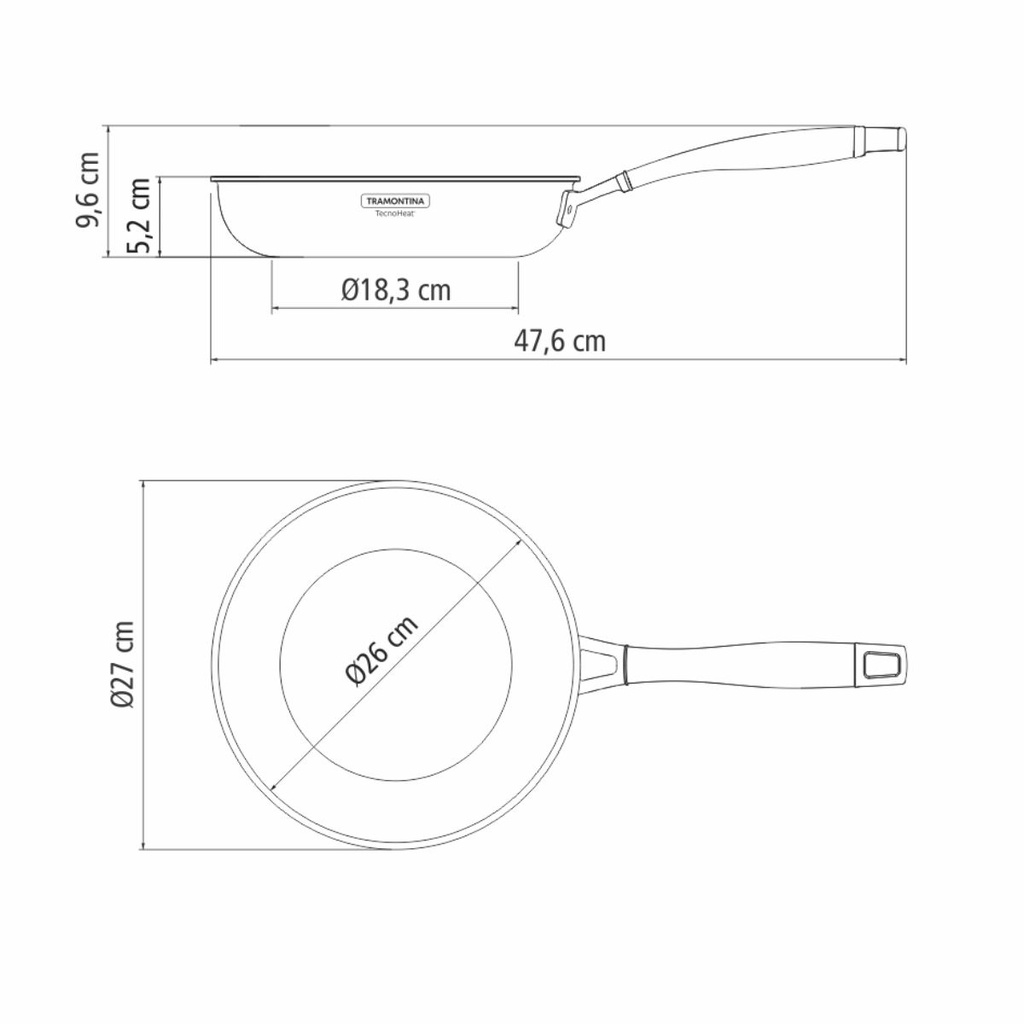 SARTEN TRAMONTINA 62155/267 GRANO 26CM C/ANTIADHERENTE55267